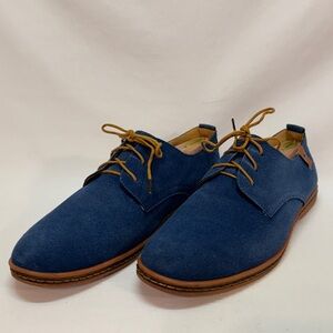 Men's Blue Suede Lace-Up Shoes